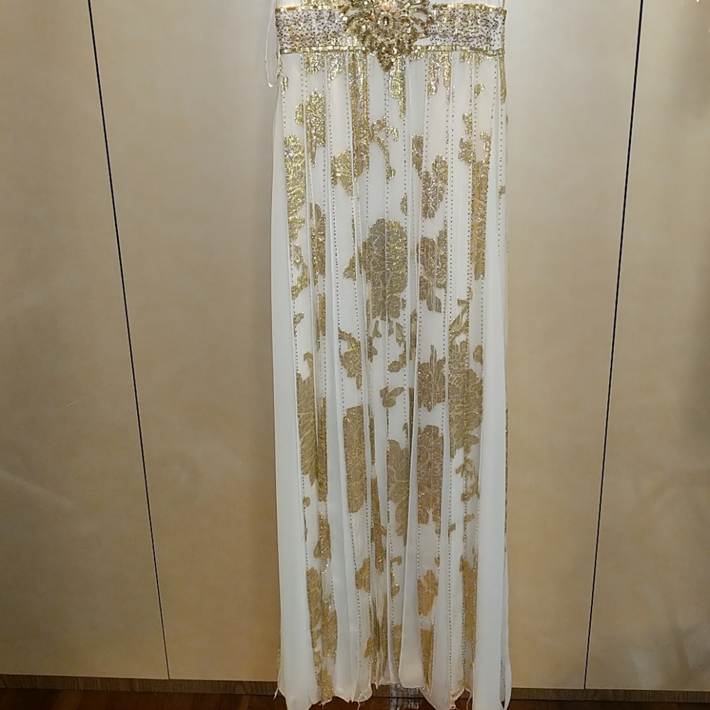Beautiful white and gold dress made by Suewong
